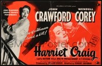 2s043 HARRIET CRAIG English trade ad 1950 art of Joan Crawford & Wendell Corey, she lived a lie!