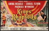 2s050 KING'S RHAPSODY English trade ad 1955 art of Errol Flynn, Anna Neagle & Patrice Wymore!