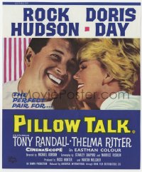 2s054 PILLOW TALK English trade ad 1959 bachelor Rock Hudson loves pretty Doris Day, great c/u!