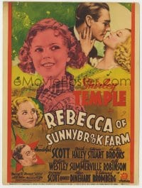 2s012 REBECCA OF SUNNYBROOK FARM mini WC 1938 art of Shirley Temple, Randolph Scott, Stuart, Brooks