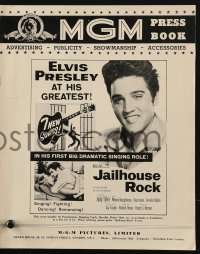 2s078 JAILHOUSE ROCK English pressbook 1958 many different images of rock & roll king Elvis Presley!