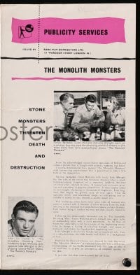 2s079 MONOLITH MONSTERS English pressbook 1957 stone monsters threaten death and destruction, rare!