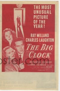 2s102 BIG CLOCK herald 1948 Ray Milland in the strangest and most savage manhunt in history!