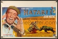 2t314 HATARI Belgian 1962 Howard Hawks, great art of John Wayne in Africa!