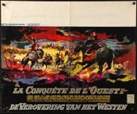 2t316 HOW THE WEST WAS WON Cinerama Belgian 1964 John Ford epic, great different Ray art!