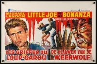2t318 I WAS A TEENAGE WEREWOLF Belgian 1960s AIP classic, art of monster Michael Landon & sexy babe
