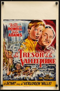 2t340 TREASURE OF LOST CANYON Belgian 1952 William Powell in Robert Louis Stevenson western adventure!