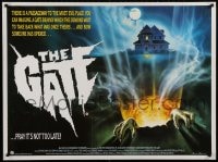 2t252 GATE British quad 1986 cool horror art of monster emerging from hole by Renato Casaro!