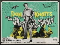 2t254 GHOST & MR. CHICKEN British quad 1966 scared Don Knotts fighting spooks, kooks, and crooks!