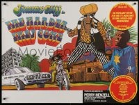 2t257 HARDER THEY COME British quad R1977 Jimmy Cliff, Jamaican reggae music, really cool art!