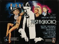 2t260 JUST A GIGOLO British quad 1981 David Hemmings directed, David Bowie, sexy Chantrell art!
