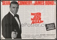 2t267 NEVER SAY NEVER AGAIN advance British quad 1983 c/u Sean Connery as James Bond pointing gun!
