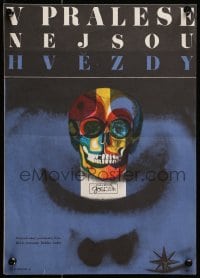 2t174 NO STARS IN THE JUNGLE Czech 11x15 1969 cool Zdenek Ziegler artwork of skull and face!