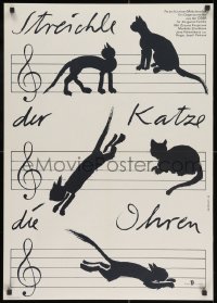 2t224 POHLAD KOCCE USI East German 23x32 1986 Czech comedy, cats as notes by Handschick!