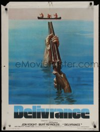 2t676 DELIVERANCE French 24x32 1972 John Boorman classic, great art of shotgun pointed at canoers!