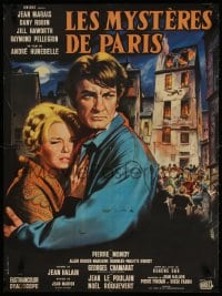 2t678 DEVIL OF PARIS French 22x30 1962 art of Jean Marais & Dany Robin by Jean Mascii!