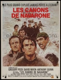 2t699 GUNS OF NAVARONE French 24x32 R1970s Gregory Peck, David Niven & Anthony Quinn by Terpning!