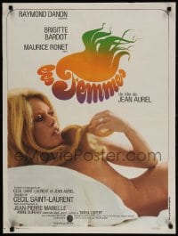 2t715 LES FEMMES French 24x32 1969 super close up of sexiest naked Brigitte Bardot on bed!
