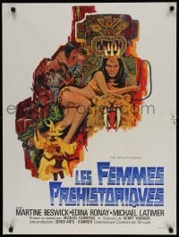 2t734 PREHISTORIC WOMEN French 24x32 1967 Slave Girls, art of sexiest cave babe with whip!