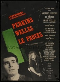 2t755 TRIAL French 22x31 1962 Orson Welles' Le proces, Anthony Perkins, from Kafka novel!