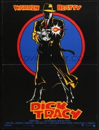 2t781 DICK TRACY French 16x21 1990 cool art of Warren Beatty as Chester Gould's classic detective!