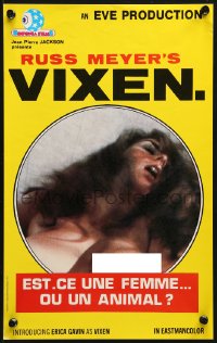 2t767 VIXEN French 10x16 1968 classic Russ Meyer, is sexy naked Erica Gavin woman or animal?
