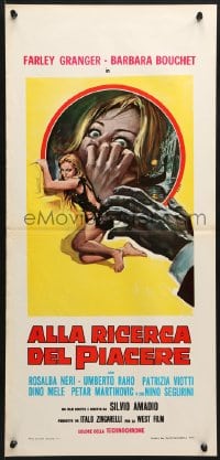 2t821 AMUCK Italian locandina 1978 Casaro art of killer's hand reaching for sexiest Barbara Bouchet