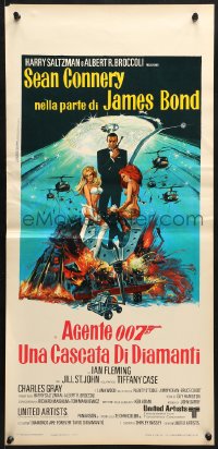 2t833 DIAMONDS ARE FOREVER Italian locandina 1971 McGinnis art of Sean Connery as James Bond!