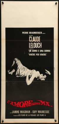2t863 L'AMOUR AVEC DES SI Italian locandina 1967 Claude Lelouch, sexy Janine Magnan, cool Ferrini art!