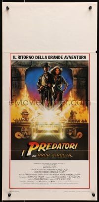 2t887 RAIDERS OF THE LOST ARK Italian locandina 1981 Drew Struzan art of adventurer Harrison Ford!
