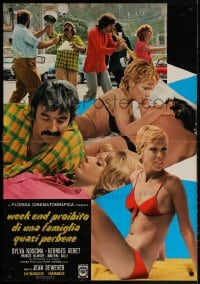 2t929 LES JAMBES EN L'AIR Italian 26x37 pbusta 1971 cool images with sexy cast on beach!