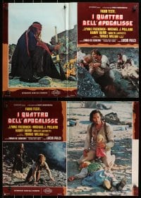 2t978 FOUR OF THE APOCALYPSE group of 4 Italian 18x26 pbustas 1975 Fulci, Testi, Frederick & Pollard!