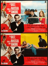 2t995 FROM RUSSIA WITH LOVE group of 8 Italian 18x27 pbustas R1970s Connery as Fleming's James Bond!