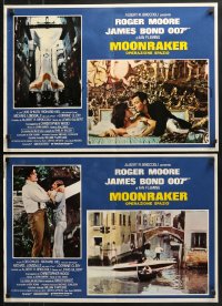 2t975 MOONRAKER group of 3 Italian 18x26 pbustas 1979 images of Roger Moore as James Bond!