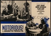 2t963 NOTORIOUS Italian 19x26 pbusta R1950s Cary Grant & Ingrid Bergman, Hitchcock classic!