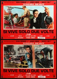 2t991 YOU ONLY LIVE TWICE group of 6 Italian 18x26 pbustas R1970s images of Sean Connery as James Bond!