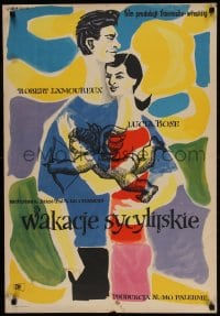 2t616 MAGIC VILLAGE Polish 23x34 1956 romantic art of Robert Lamourex & Lucia Bose by Mlodozeniec!