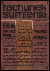 2t631 RACHUNEK SUMIENIA Polish 24x33 1964 Julian Dziedzina, coola art by Jan Mlodozeniec!