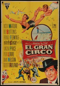 2t081 BIG CIRCUS Spanish 1959 different Soligo art of trapeze artists, Victor Mature!
