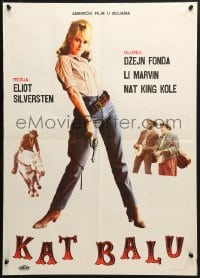 2t113 CAT BALLOU Yugoslavian 20x28 1965 classic sexy cowgirl Jane Fonda, Lee Marvin, great image!