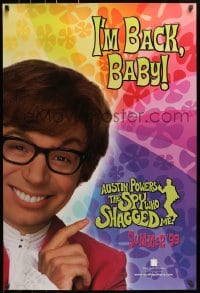 2w621 AUSTIN POWERS: THE SPY WHO SHAGGED ME teaser 1sh 1997 Myers in title role as Austin Powers!