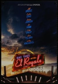 2w629 BAD TIMES AT THE EL ROYALE style A teaser DS 1sh 2018 Jeff Bridges, all roads lead here!