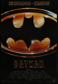 2w631 BATMAN 1sh 1989 directed by Tim Burton, cool image of Bat logo, new credit design!