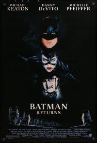 2w634 BATMAN RETURNS 1sh 1992 Michael Keaton, Danny DeVito, Michelle Pfeiffer, Tim Burton!