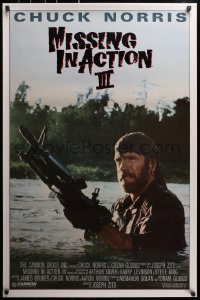 2w650 BRADDOCK: MISSING IN ACTION III int'l 1sh 1988 great image of Chuck Norris w/ M-60 machine gun