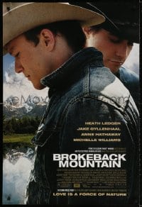 2w652 BROKEBACK MOUNTAIN DS 1sh 2005 Ang Lee directed, Heath Ledger & Jake Gyllenhaal!