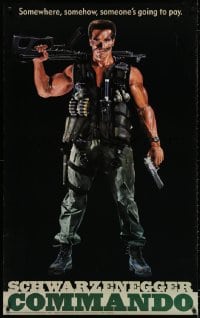 2w200 COMMANDO 30x48 commercial poster 1985 Arnold Schwarzenegger is going to make someone pay!