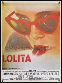 2w216 LOLITA 28x38 French commercial poster 1990s Kubrick, Lyon with sunglasses & lollipop!