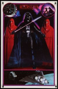 2w221 RETURN OF THE JEDI 22x34 commercial poster 1983 image of Darth Vader with Imperial Guards!