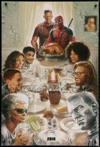 2w679 DEADPOOL 2 style A teaser DS 1sh 2018 wacky parody art of Norman Rockwell's Freedom from Want!